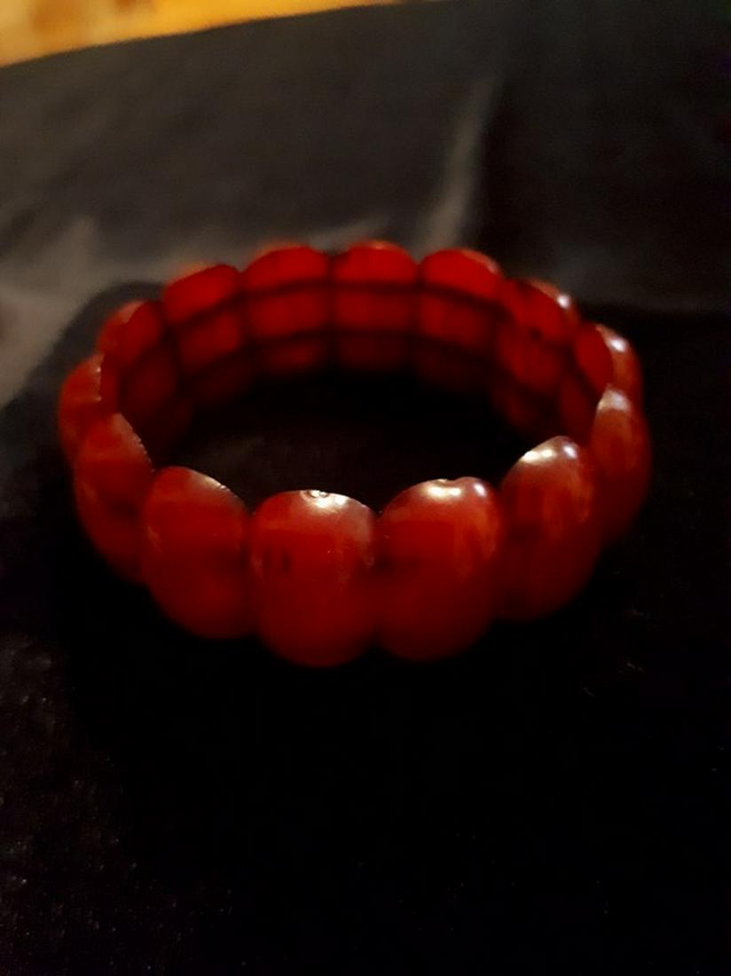 Vintage Red Amber Bracelet (1 of 4)