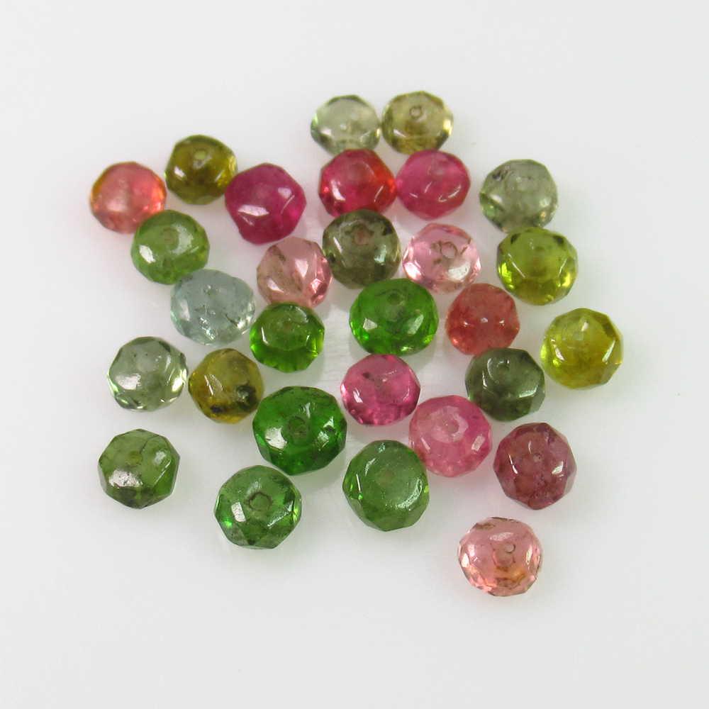 9.33 Ct Genuine 29 Drilled Multi-Color Tourmaline Round (1 of 2)