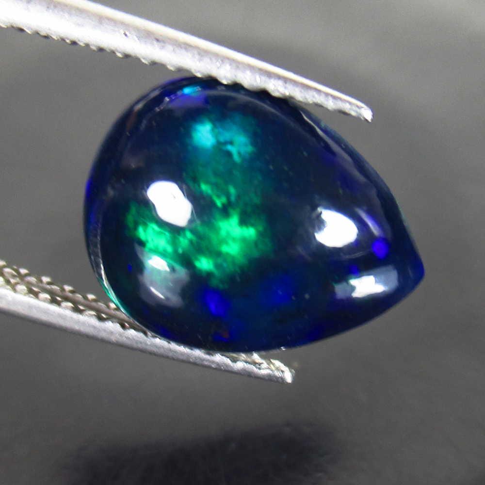 2.28 Ct Genuine Ethiopian Fire Black Opal Pear Cab (1 of 2)