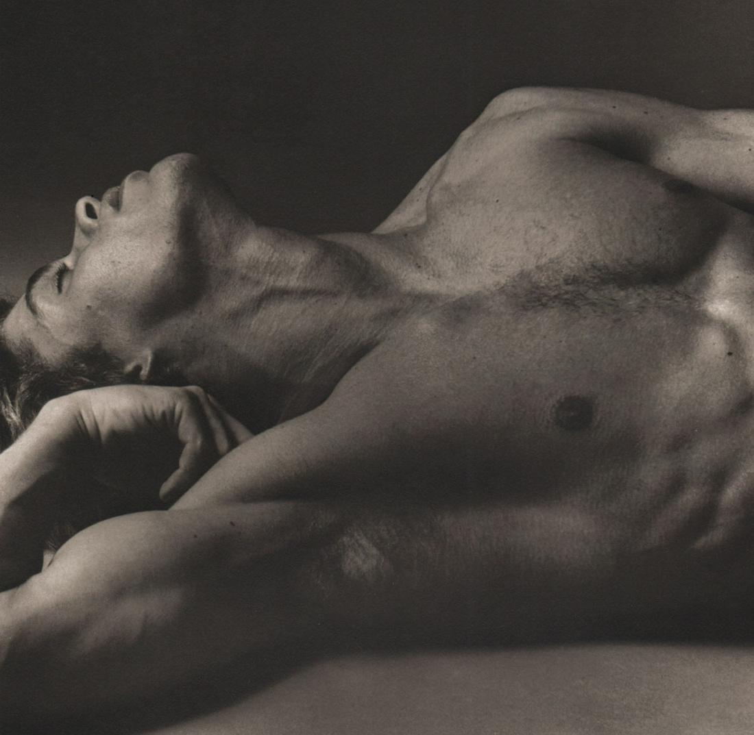 KEN HAAK - Male Nude,1973: Artist: KEN HAAK Print Title: Male Nude,1973 Medium: Tri-tone Photo-lithographs Printed in the 1980â€™s, in the US Image size (inches) approx. 6 x 6” Ken Haak(1923 - 1991) Celebrated fashio