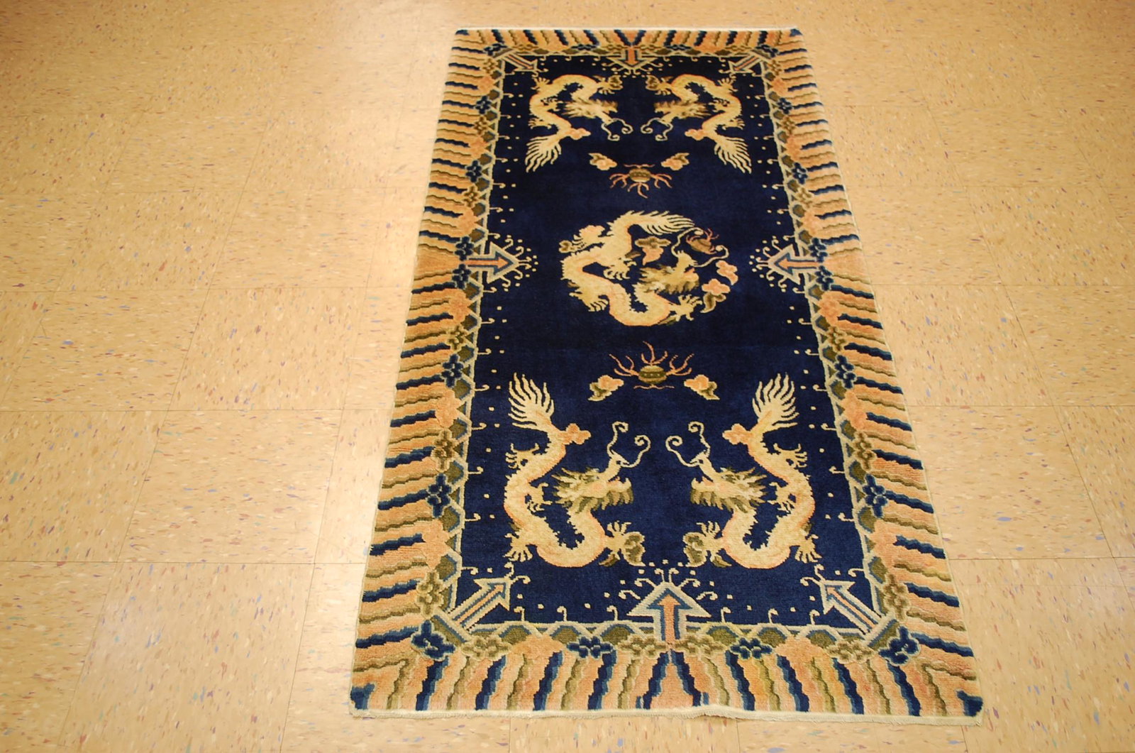 c1940s ANTIQUE ART DECO CHINESE DRAGON DESIGN RUG (1 of 12)