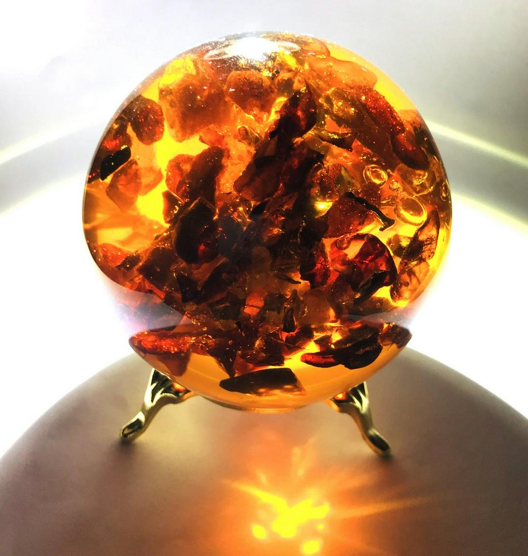 Baltic Amber sphere ball 74.6mm &stand (1 of 8)