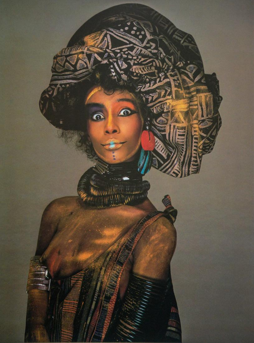 RICHARD AVEDON - Iman, Fashion Photo: Artist: Richard Avedon Title: Iman, Fashion Photo Medium: Photo Litho, 1984, Japan Dimensions: 8.2x10.85" Heat Wax Mounted on 12x16" Conservation Board Richard Avedon was an American fashion and portr