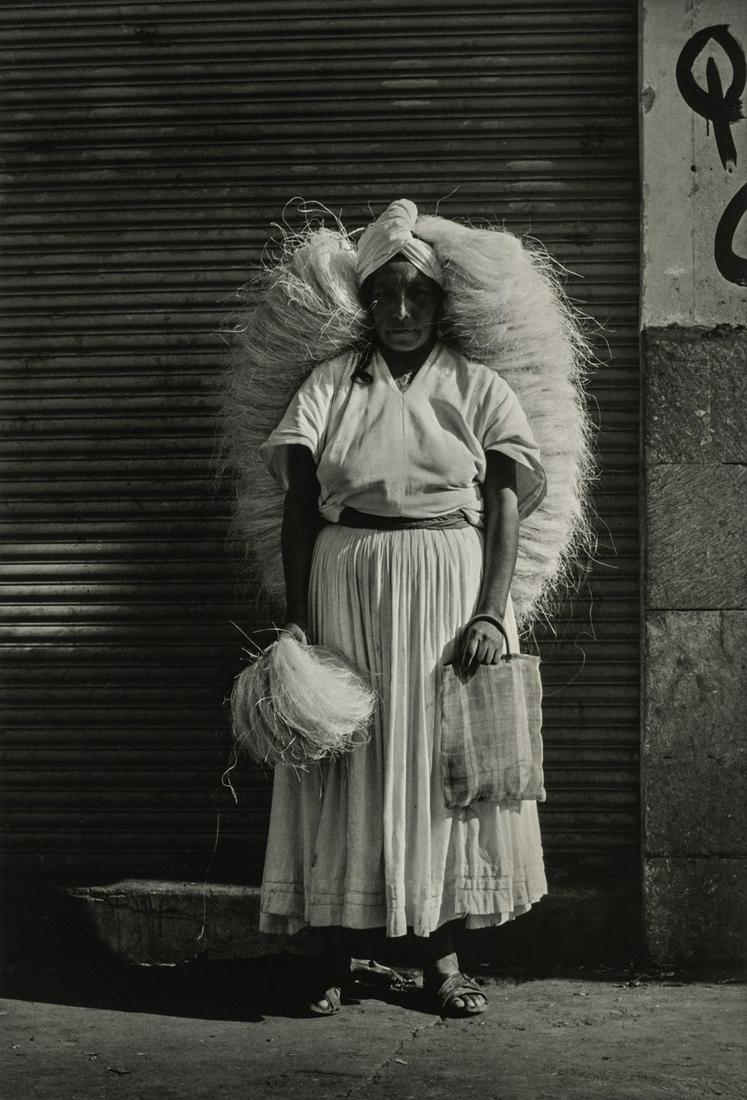 GRACIELA ITURDIBE - Venedora de zacate (Sponge vendor): Artist: Graciela Iturdibe Title: Venedora de zacate (Sponge vendor), Oaxaca, 1974 Medium: Photo Litho, 1996, Italy Dimensions: 6.8x10" Heat Wax Mounted on 11x14" Conservation Board Graciela Iturbide (