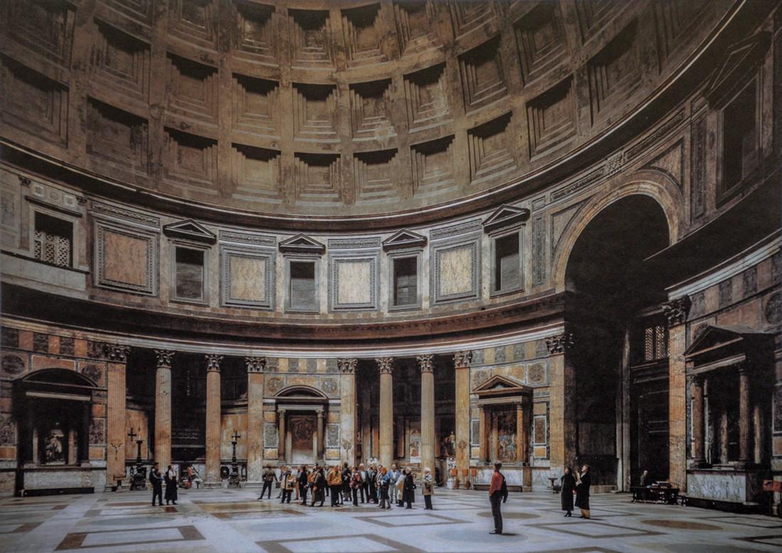 THOMAS STRUTH - Pantheon, Rome, 1990: Artist: Thomas Struth Title: Pantheon, Rome, 1990 Medium: Photo Litho, 1994, USA Dimensions: 9.8x7" Heat Wax Mounted on 11x14" Conservation Board Thomas Struth (1954) is a German photographer who is b