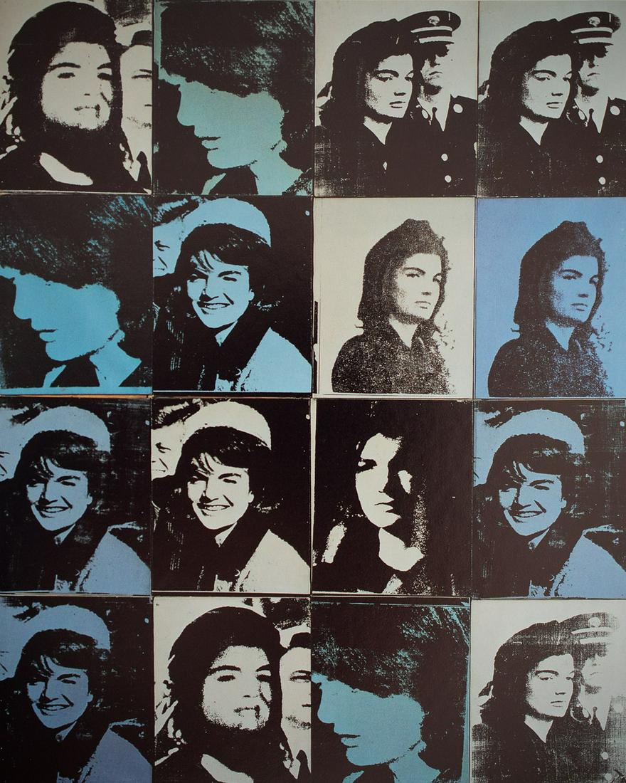 ANDY WARHOL - Sixteen Jackies, 1964: Artist: Andy Warhol Title: Sixteen Jackies, 1964 Medium: Photo Litho, 1989, USA Dimensions: 6.25x7.75" Heat Wax Mounted on 11x14" Conservation Board Andy Warhol (1928 - 1987) was an American artist, d