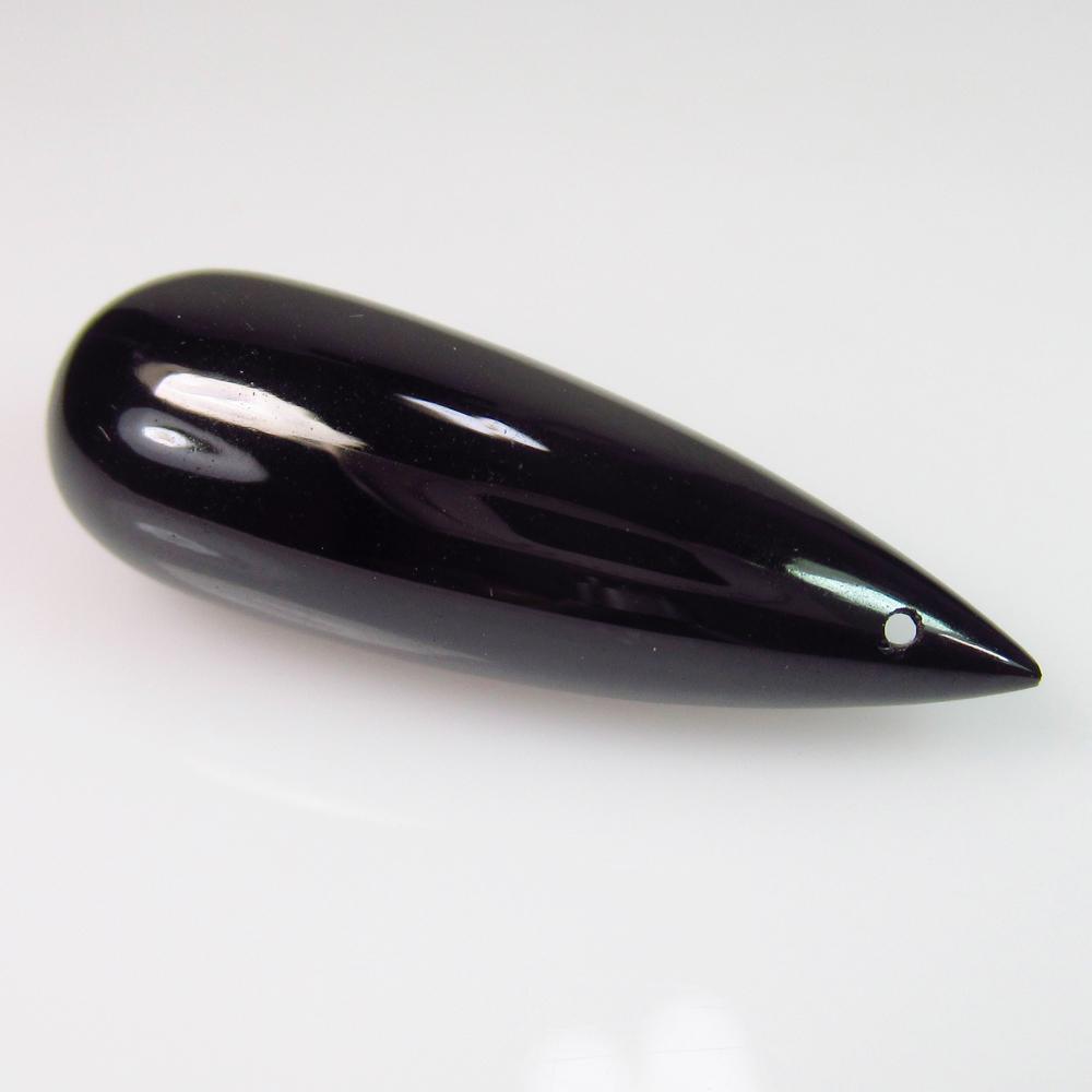 30.34 Ct Genuine Black Spinel 32X10 mm Drilled Pear: No Reserve! Title: 30.34 Ct Genuine Black Spinel 32X10 mm Drilled Pear Drop Stone Clarity: Opaque Gemstones: Natural Spinel Carat Weights: 30.34 Size/Dimensions: 32.00 x 10.20 x 10.20 mm Additional In