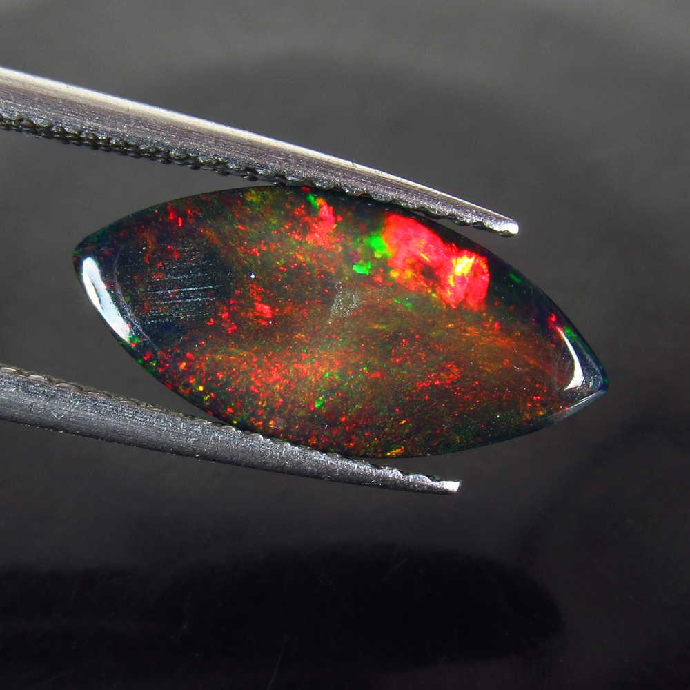 2.33 Ct Geuine Ethiopian Fire Black Opal Marquise Cab (1 of 2)