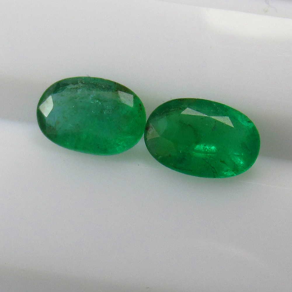 1.29 Ct Genuine Zambian Emerald Oval Pair (1 of 2)