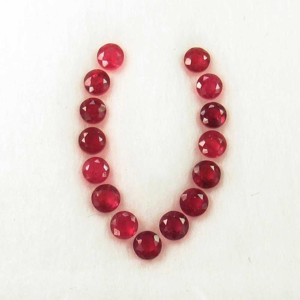 3.39 Ct Genuine 15 Blood Red Ruby Round Lot (1 of 2)