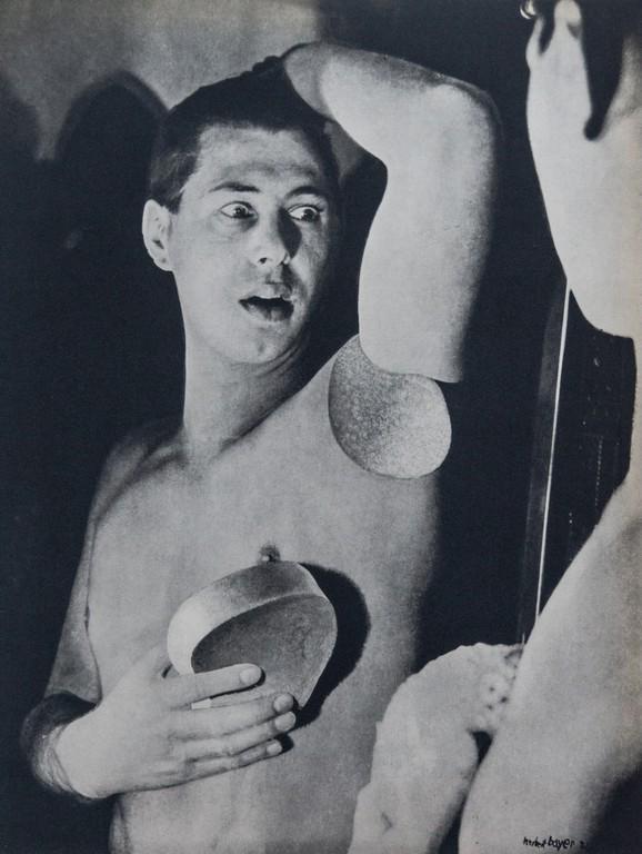 HERBERT BAYER - Impossible Man: Artist: Herbert Bayer Title: Impossible Man Medium: Photo Litho, 1952, Germany Dimensions: 8.25x10.85" Heat Wax Mounted on 12x16" Conservation Board Herbert Bayer (1900-1985) was an Austrian and Ameri