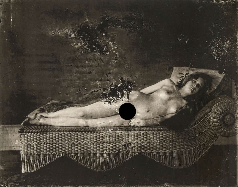 EJ BELLOCQ - Storyville Prostitute Reclining: Artist: EJ Bellocq Title: Storyville Prostitute Reclining Medium: Photo Litho, 1978, USA Dimensions: 7.85x6.15" Heat Wax Mounted on 11x14" Conservation Board John Ernest Joseph Bellocq (1873-1949) was
