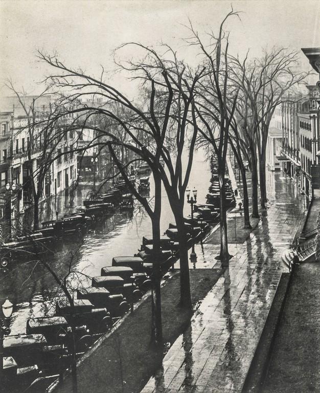 WALKER EVANS - Main Street, Saratoga Springs, NY, 1931: Artist: Walker Evans Title: Main Street, Saratoga Springs, NY, 1931 Medium: Duotone Photo Litho, 1974, Italy Dimensions: 7.75x9.5" Heat Wax Mounted on 11x14" Conservation Board Walker Evans (1903 - 19