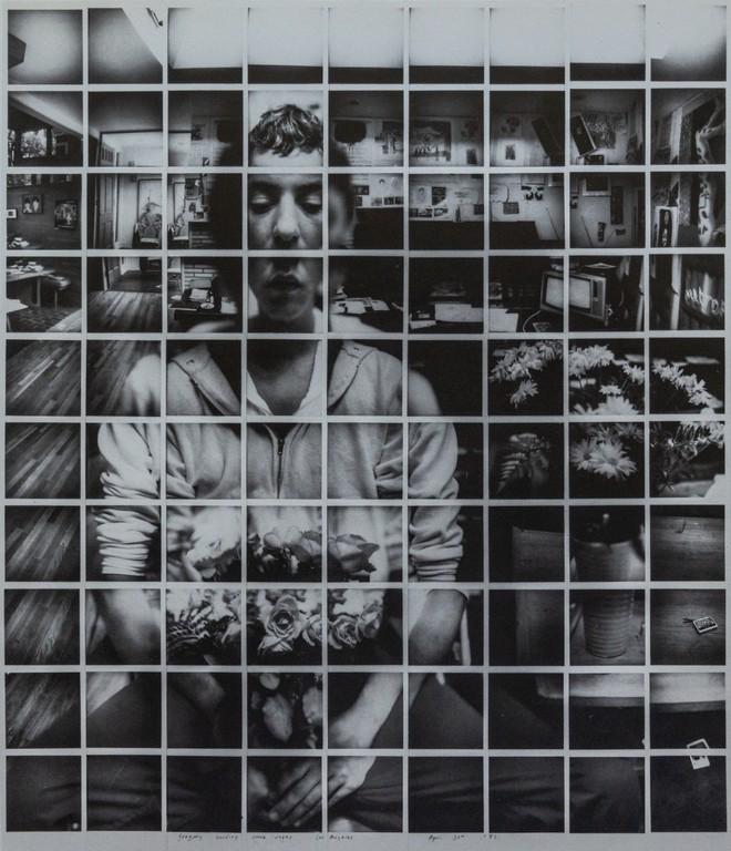 DAVID HOCKNEY - Gregory Holding Roses, Los Angeles: Artist: David Hockney Title: Gregory Holding Roses, Los Angeles, 1982 Medium: Photo Litho, 1984, Italy Dimensions: 8.95x10.5" Heat Wax Mounted on 12x16" Conservation Board David Hockney, (1937) is an 