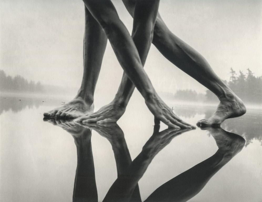 ARNO RAFAEL MINKKINEN - Self-Portrait, Fosters Pond: Artist: Arno Rafael Minkkinen Title: Self-Portrait, Fosters Pond, 1989 Medium: Photo Litho, 2005, Italy Dimensions: 10x7.7" Heat Wax Mounted on 11x14" Conservation Board Arno Rafael Minkkinen (1945) i