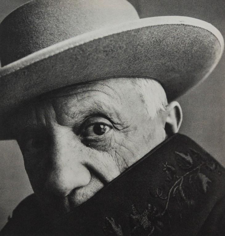 IRVING PENN - Pablo Picasso: Artist: Irving Penn Title: Pablo Picasso Medium: Sheet Fed Gravure, 1960, Germany Dimensions: 9.65x10.25" Heat Wax Mounted on 14x18" Conservation Board Irving Penn (1917-2009) was an American photogra