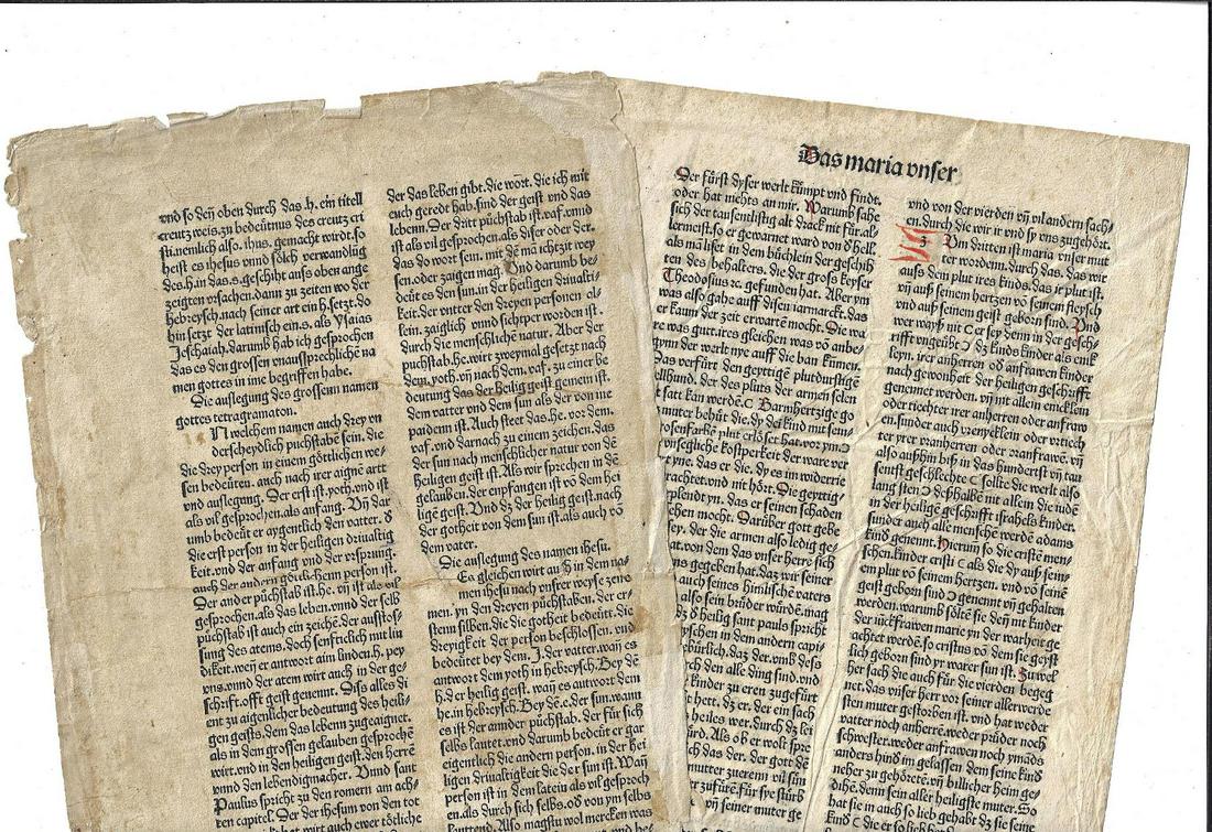 1491 Two Incunabula Leaves (1 of 3)