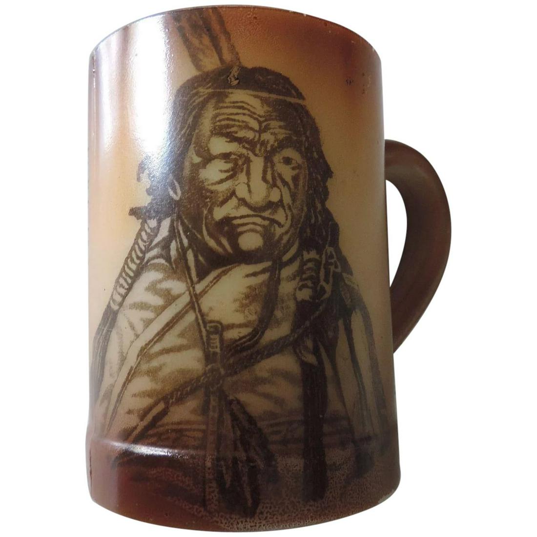 Westmoreland Fostoria Milk Glass Tankard in Brown with (1 of 6)