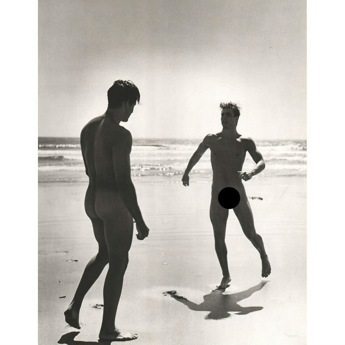 BRUCE WEBER - Lee & Antonio, Santa Barbara 1987: Artist: BRUCE WEBER Print Title: Lee & Antonio, Point Conception Beach, Santa Barbara 1987 Medium: Sheet-fed Gravure Printing Date: 1980's Printed in Spain Image Size approx: 11 X 8.5 inches Bruce Web