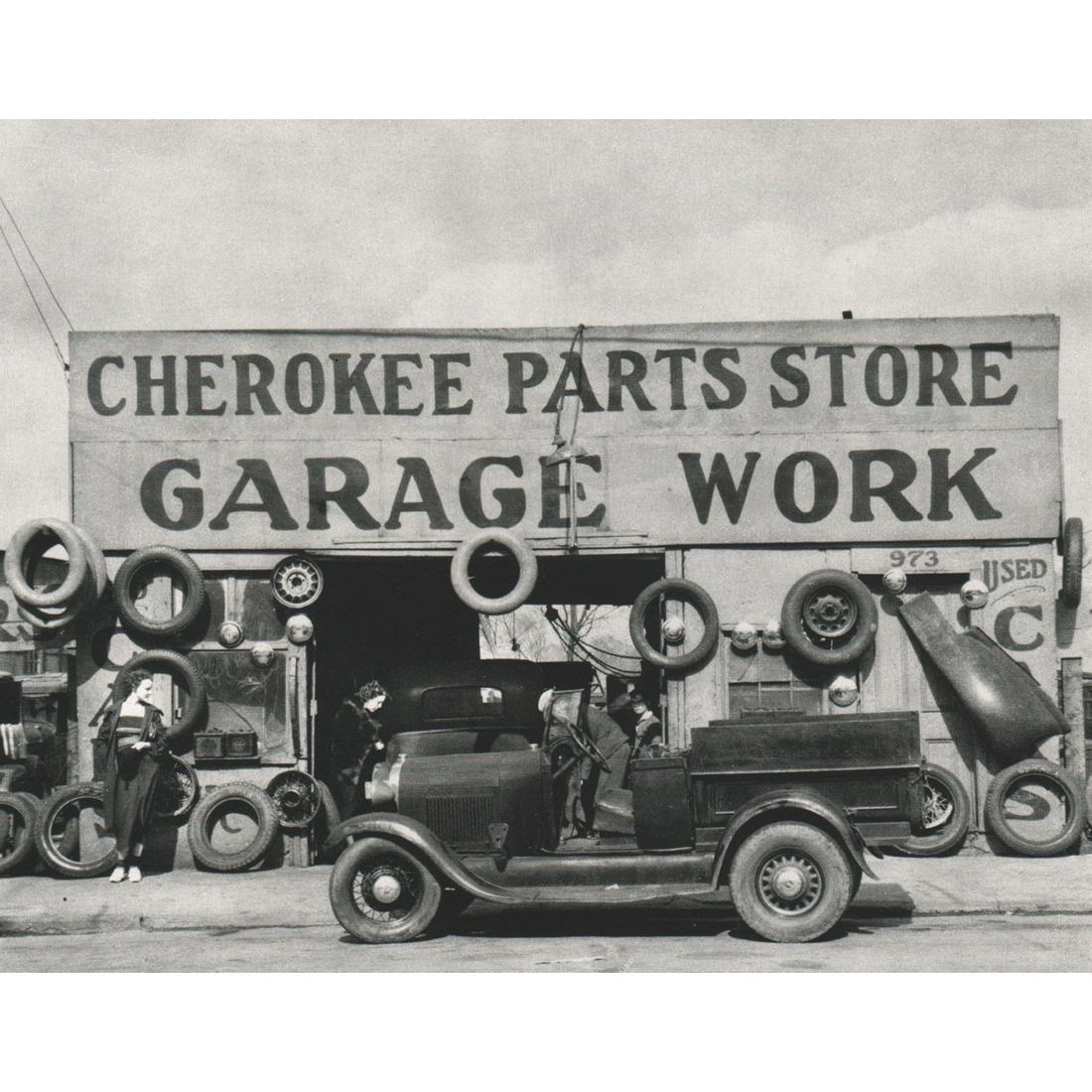 WALKER EVANS - Garage Work: Artist: WALKER EVANS Print Title: Garage Work, Atlanta Georgia, 1936 Medium: Sheet-fed Gravure Printing Date: 1980's Printed in France Image Size approx: 6 X 8 inches Walker Evans (1903-1975) was an A