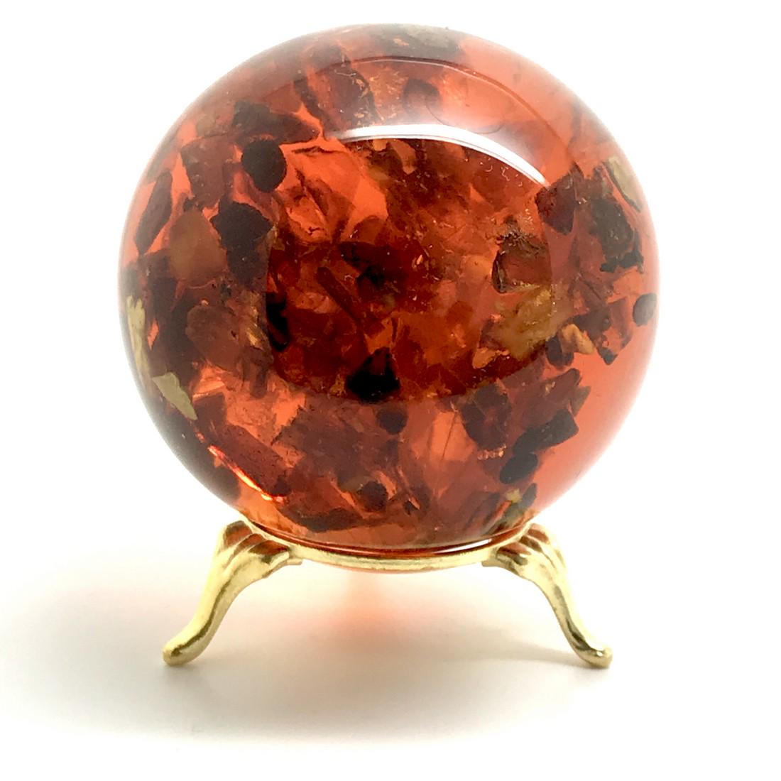Decorative amber ball sphere ø74mm on the stand (1 of 8)