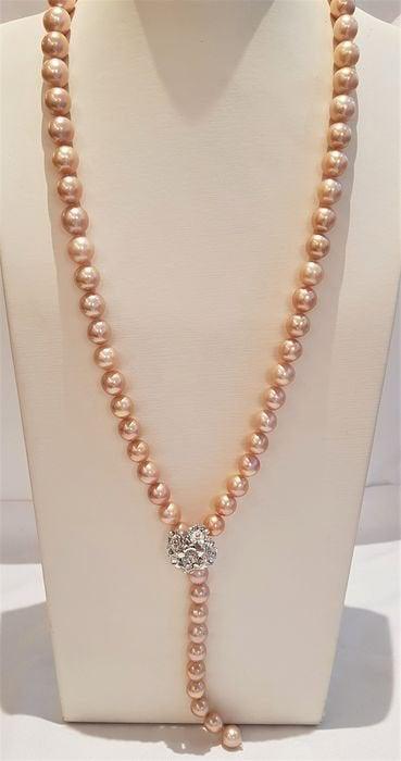 925 Silver - 11x13.5mm Pink Edison Pearls - Necklace (1 of 8)