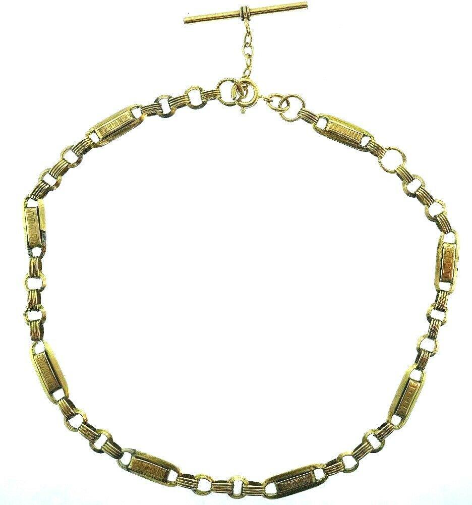 14K Yellow Gold Vintage Russian Pocket Watch Chain (1 of 8)