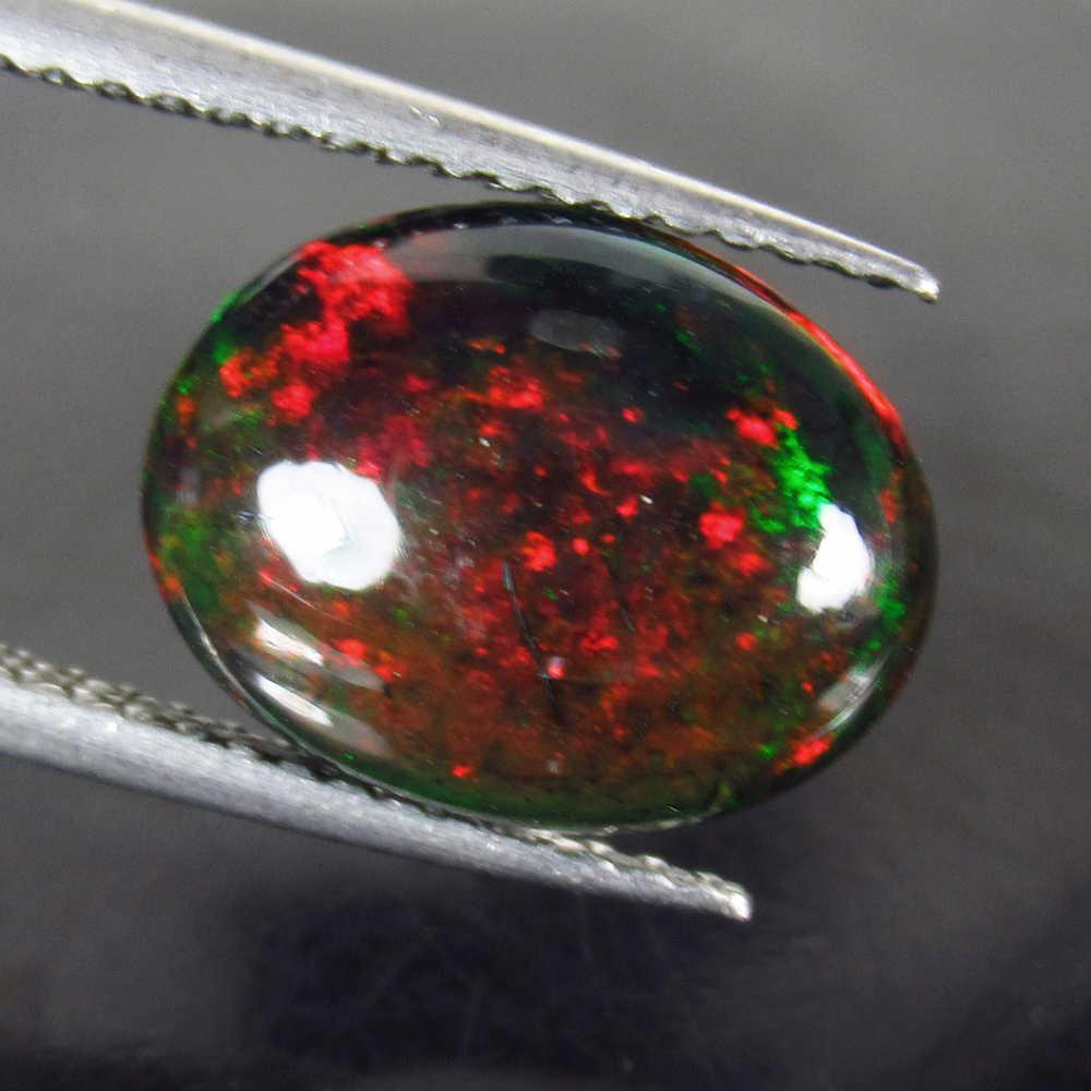 2.77 Ct Geuine Ethiopian Fire Black Opal Oval Cab (1 of 2)