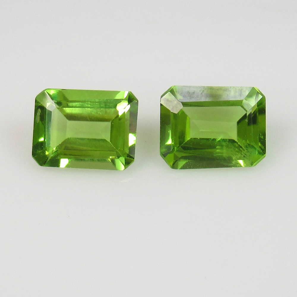 2.80 Ct Genuine Pakistan Peridot Octagon Pair (1 of 2)