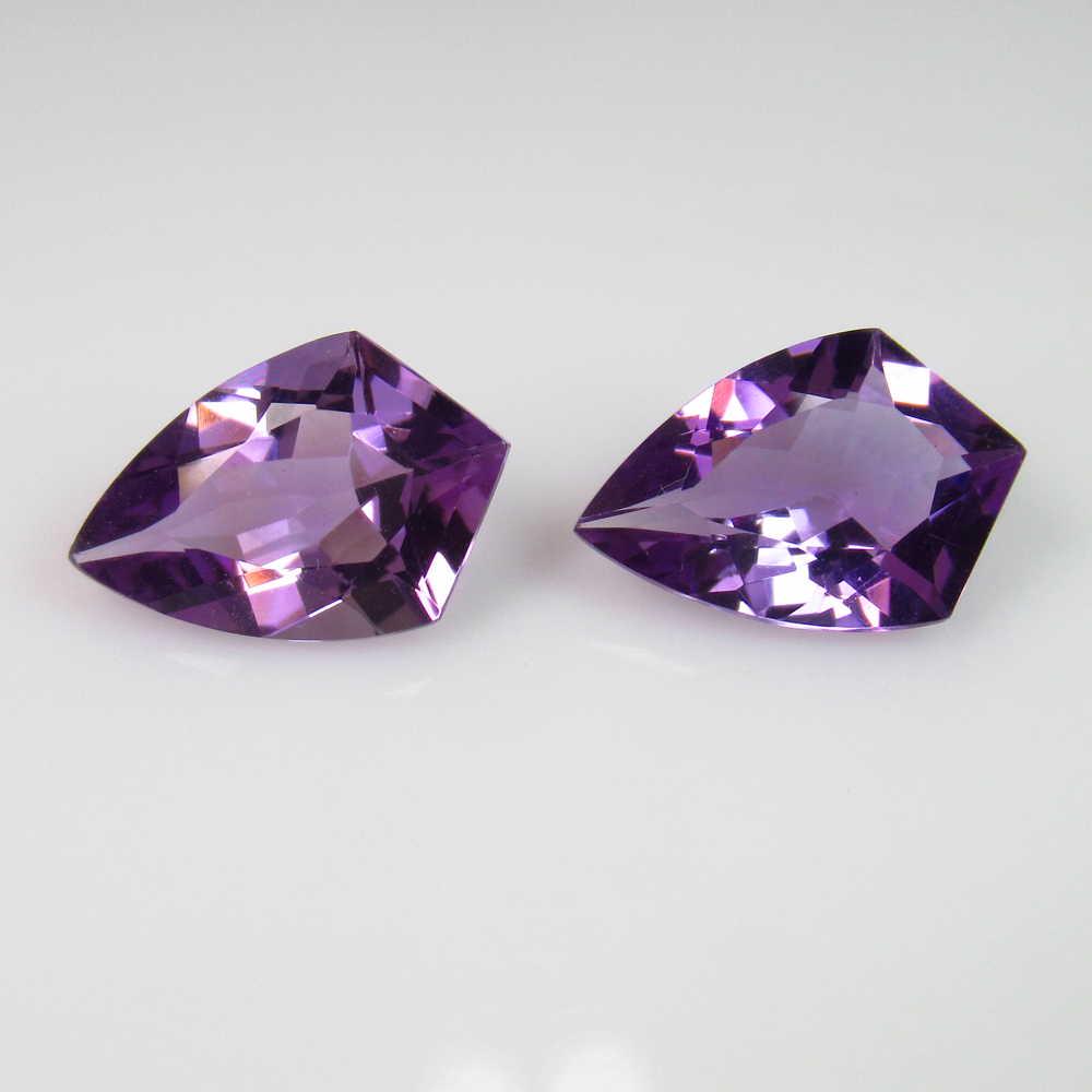 6.88 Ct Genuine Green Amethyst Fancy Cut Pair (1 of 2)