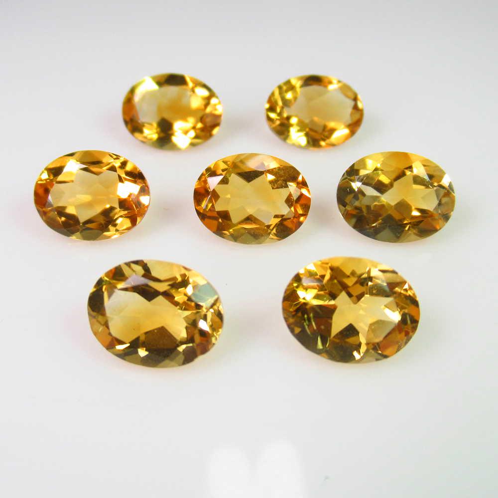 11.83 Ct Genuine 7 Orange Yellow Citrine Oval Necklace (1 of 2)