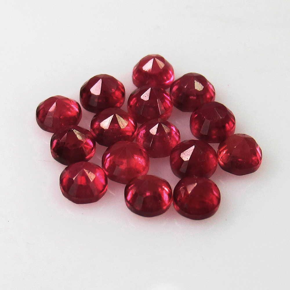 3.32 Ct Genuine 15 Mozambique Red Ruby Round Necklace (1 of 2)