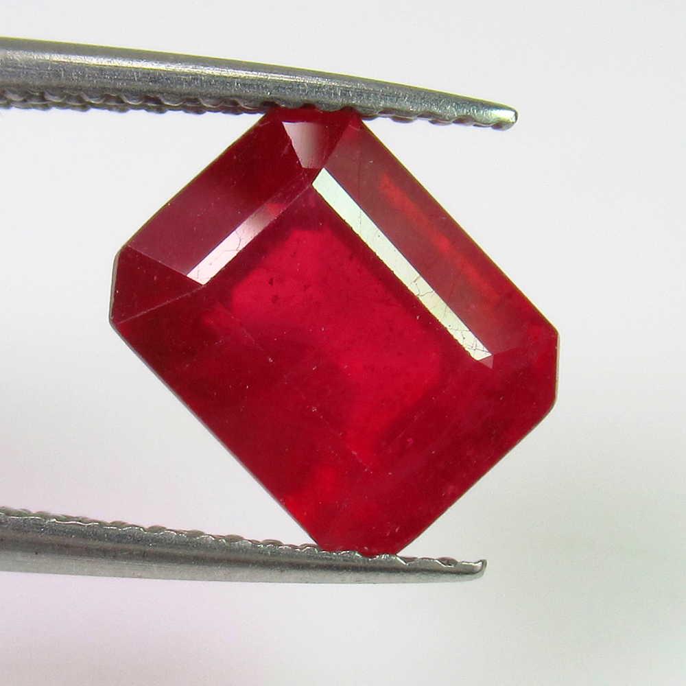 3.94 Ct Genuine Blood Red Ruby Octagon Cut (1 of 2)