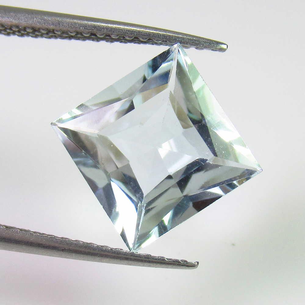 2.69 Ct Genuine Unheated Aquamarine Square Cut (1 of 2)