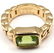 Authentic! CLASSIC CHANEL 18k YELLOW GOLD PERIDOT RING. - 6