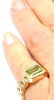Authentic! CLASSIC CHANEL 18k YELLOW GOLD PERIDOT RING. - 8