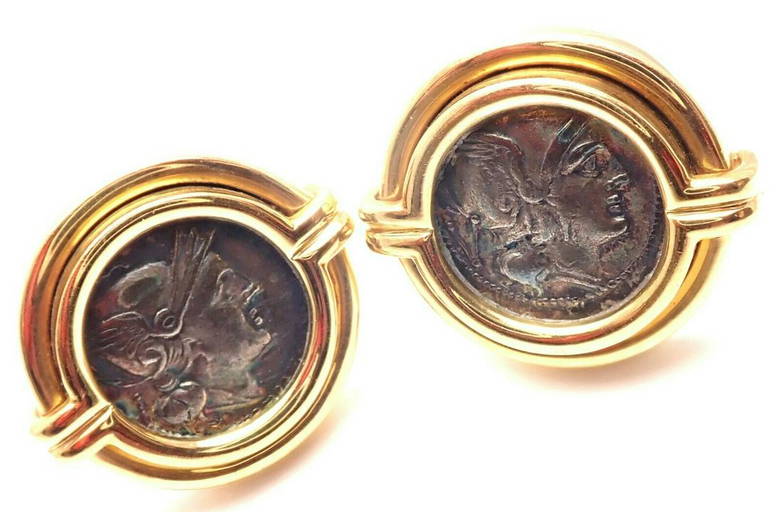 Rare! Authentic Bulgari Bvlgari 18k Yellow Gold Ancient
