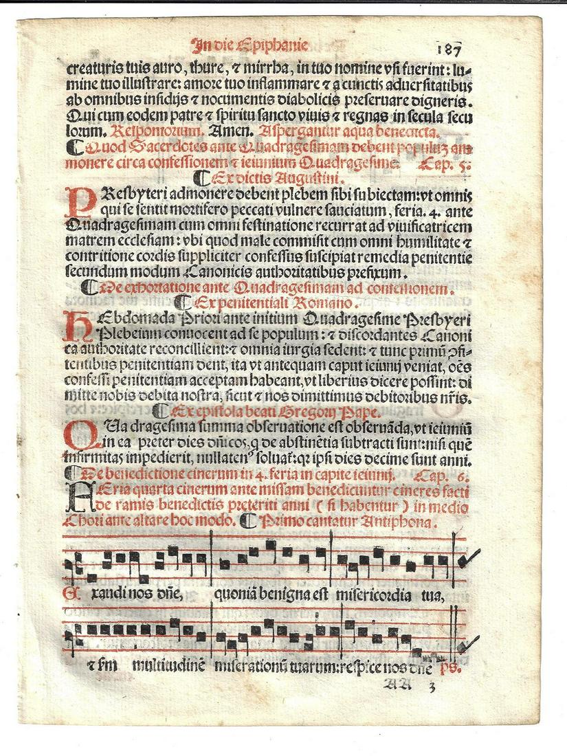 1567 Catholic Prayer Leaf w/ Music (1 of 2)