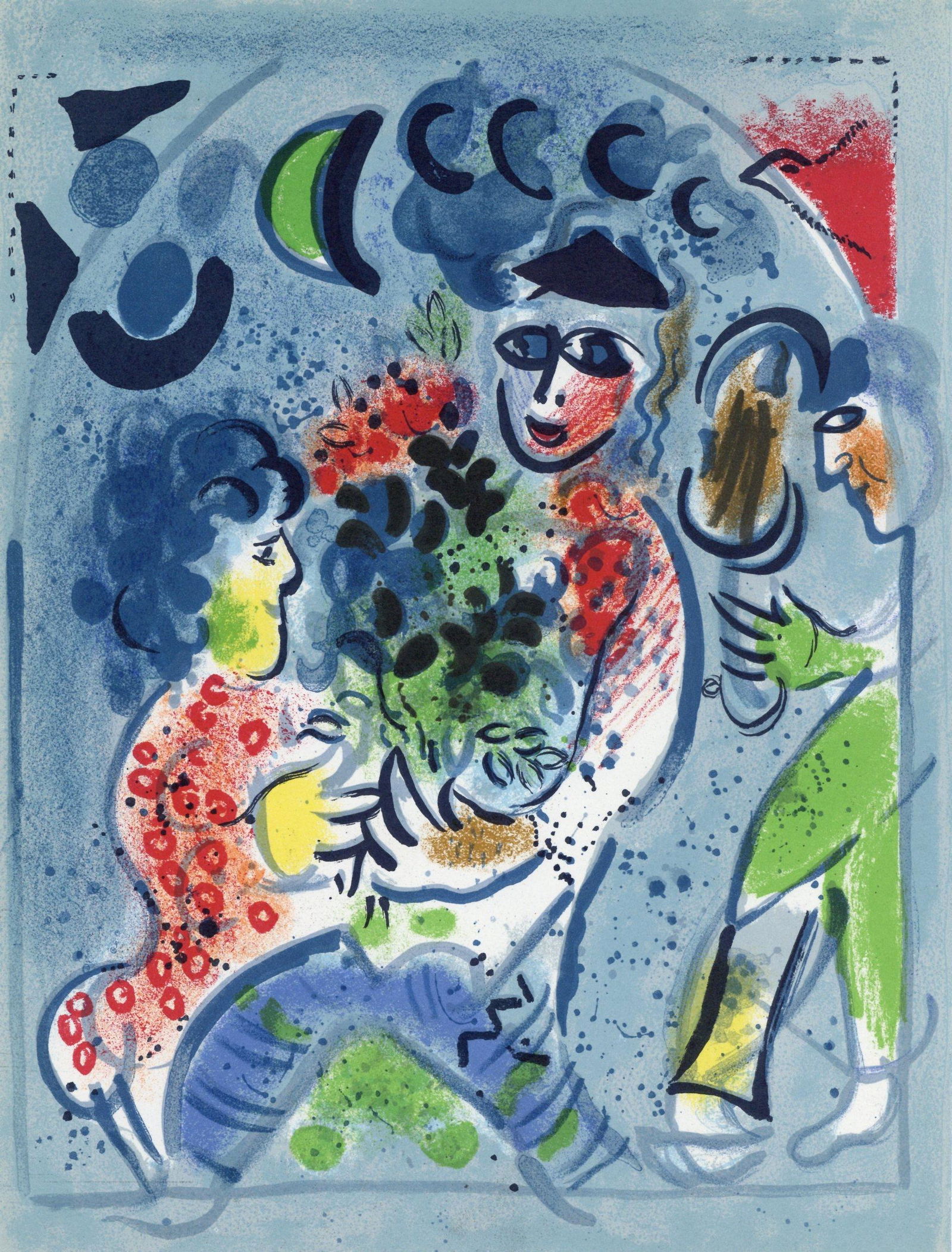Marc Chagall original lithograph "Harlequin with (1 of 1)