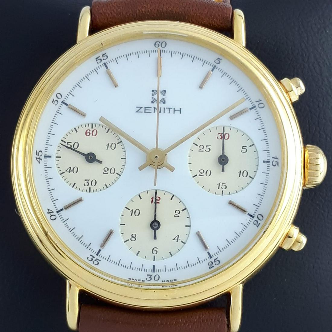 Zenith - Vintage Chronograph Cal. 146 HP, Manual: Brand: Zenith Model: Chronograph Cal. 146 HP Gender: Men Period: 1970-1979 Movement: Manual winding Case material: Gold-plated Type: Chronograph wristwatch Shipped Insured: Yes Condition: In working c