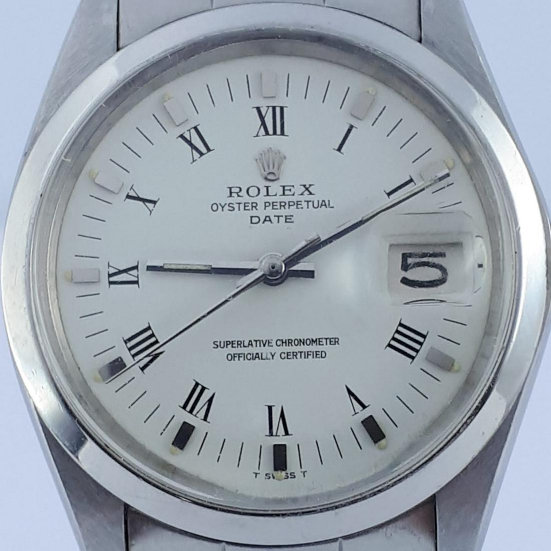 Rolex - Oyster Perpetual Date - 1500 - Men - 1970-1979: Brand: Rolex Model: Oyster Perpetual Date Reference Number: 1500 Gender: Men Period: 1970-1979 Movement: Automatic Case material: Steel Extras: Universal Watch Box Type: Analogue wristwatch Case Size 
