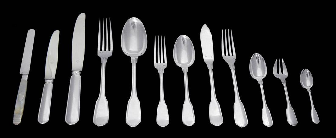 CHRISTOFLE CARDEILHAC 193pcs LOUIS XVI 950 MINERVA-1: Title: CHRISTOFLE CARDEILHAC 193pcs LOUIS XVI 950 MINERVA-1 FRENCH STERLING SILVER FLATWARE SET 1890 + CHEST Description:
