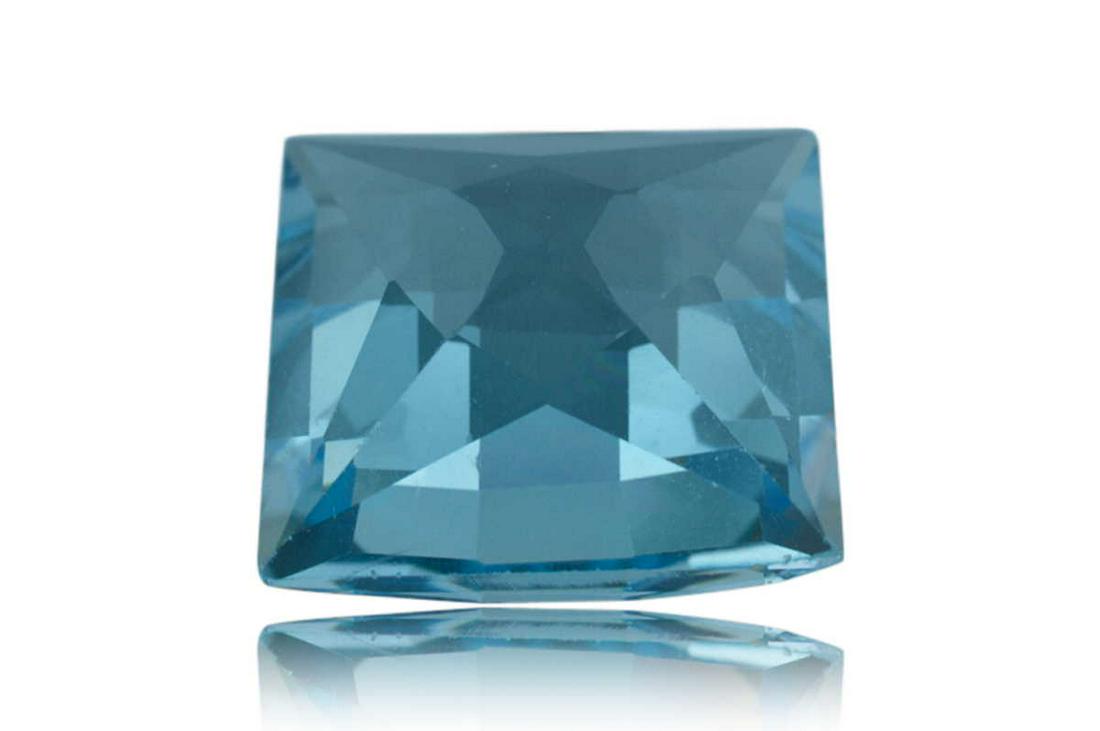 13ct Genuine 14x14mm Square Checkerboard Cut Sky Blue (1 of 4)