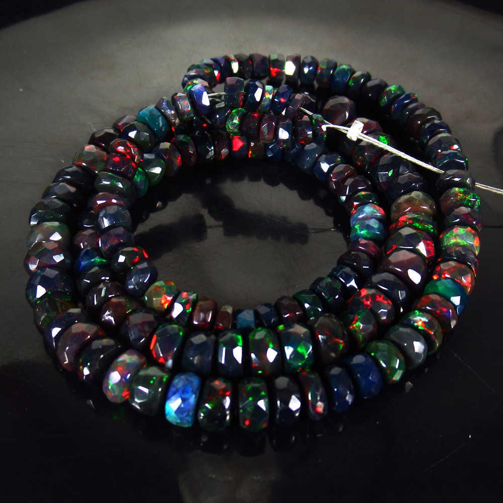 50.30 Ctw Natural 145 Drilled Faceted Black Opal Beads (1 of 4)