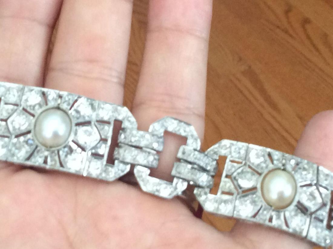 11.5 CTS ANTIQUE EDWARDIAN OLD MINE CUT DIAMONDS: Title: 11.5 CTS ANTIQUE EDWARDIAN OLD MINE CUT DIAMONDS PLATINUM BRACELET WITH PEARLS Additional Information: THIS IS A BEAUTIFUL AUTHENTIC ANTIQUE BRACELET WITH 11.5 CTS OF OLD MINE CUT DIAMONDS. IT 