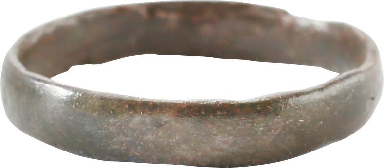 ANCIENT VIKING WEDDING RING C.850-1050 AD Size 8 1/2: No Reserve! Bronze, 3.9mm rounded band. Excellent with fine deep patina. Vikings exchanged rings on the pommel of the groom’s sword. Gift boxed with certificate of authenticity. Shipping:All Items s