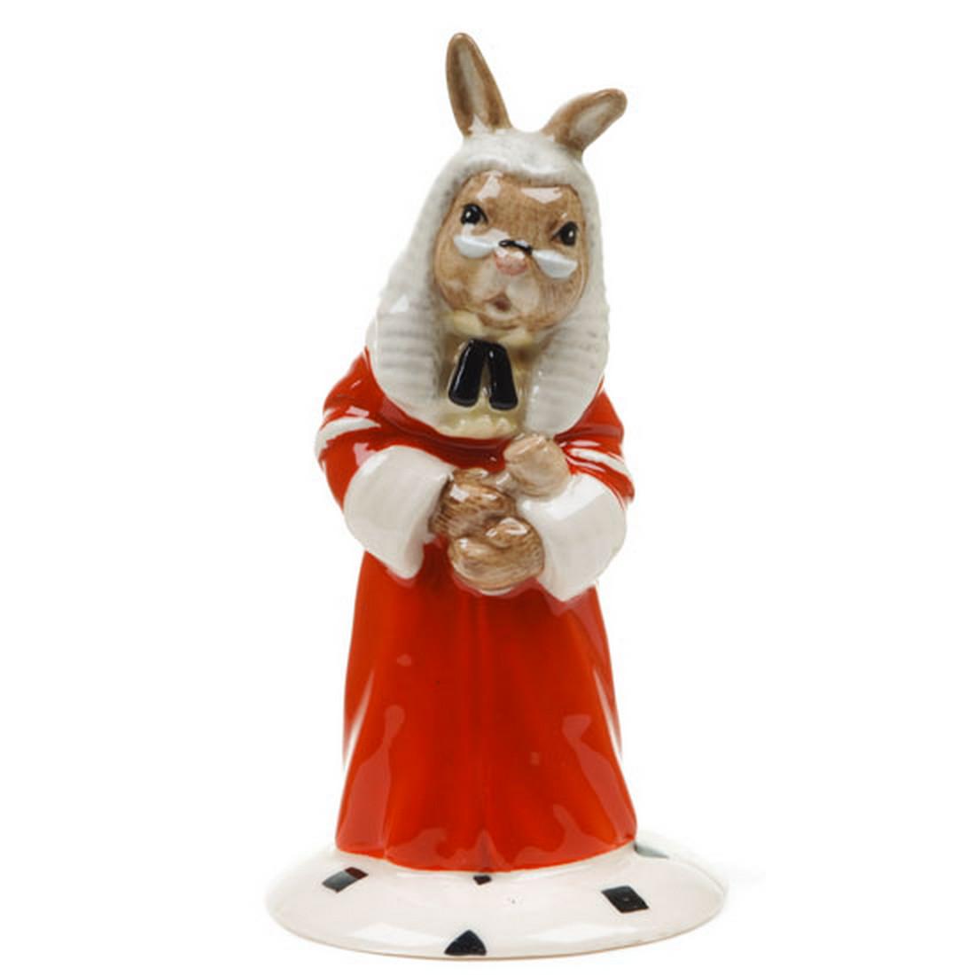 Judge Bunnykins: Description: Designed y Caroline Dadd, Modelled by Shane Ridge. Issued only in 1999 as an RDICC Members Exclusive. Introduced: 1999 Reserve: $5.00 Shipping: Domestic: Flat-rate of $10.00 to anywhere 