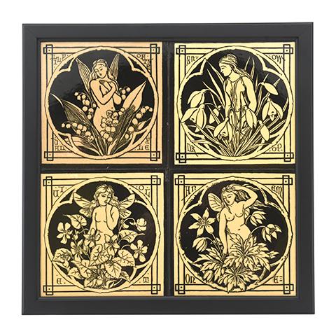 Tile Fairy On Flowers: Description: Minton Fairy On Flowers Introduced: Reserve: $100.00 Shipping: Domestic: Flat-rate of $25.00 to anywhere within the contiguous U.S. International: Foreign shipping rates are determined by