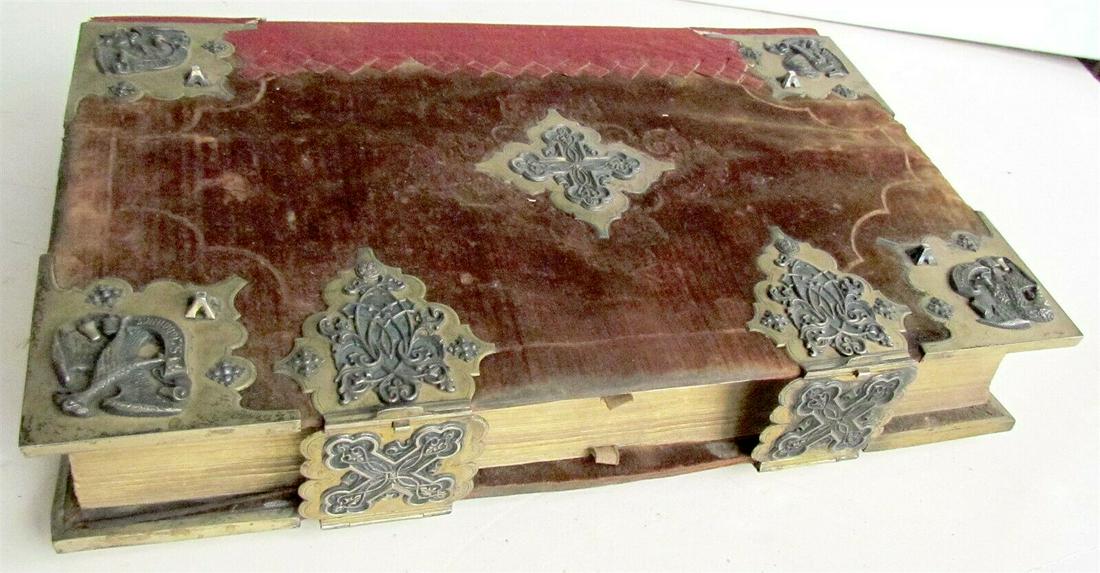 1851 MISSALE ROMANUM antique MASSIVE FOLIO BRONZE (1 of 12)