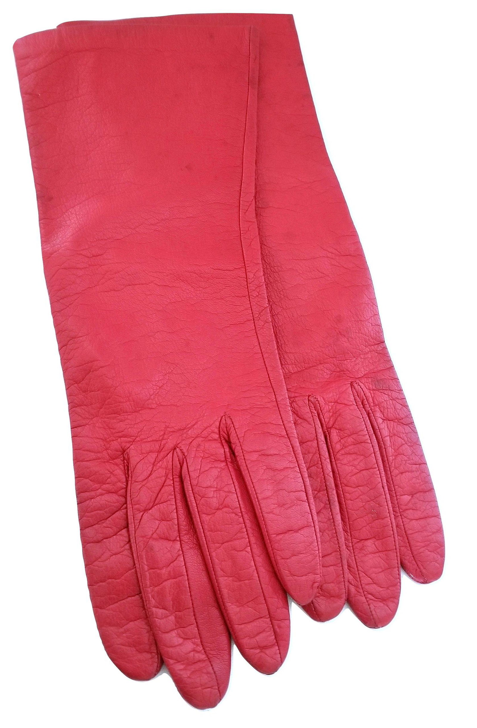 Authentic Hermes Red Leather Gloves Size 7.5: We offer this Authentic Hermes Red Leather Gloves for Women Size 7.5. This vintage pair of gloves are perfect to dress up any outer wear fashion. The color red is sure to add a pop of color to any out